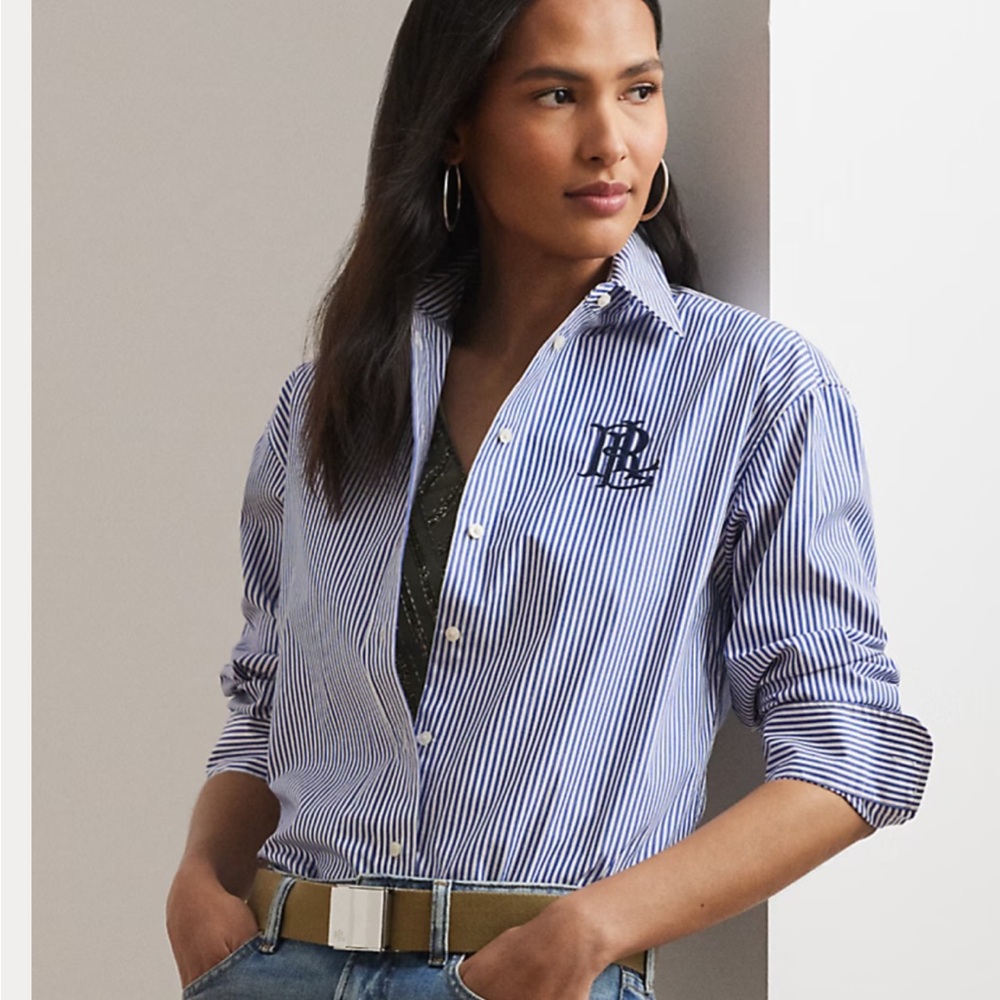 Ralph Lauren Blue and White Striped Shirt